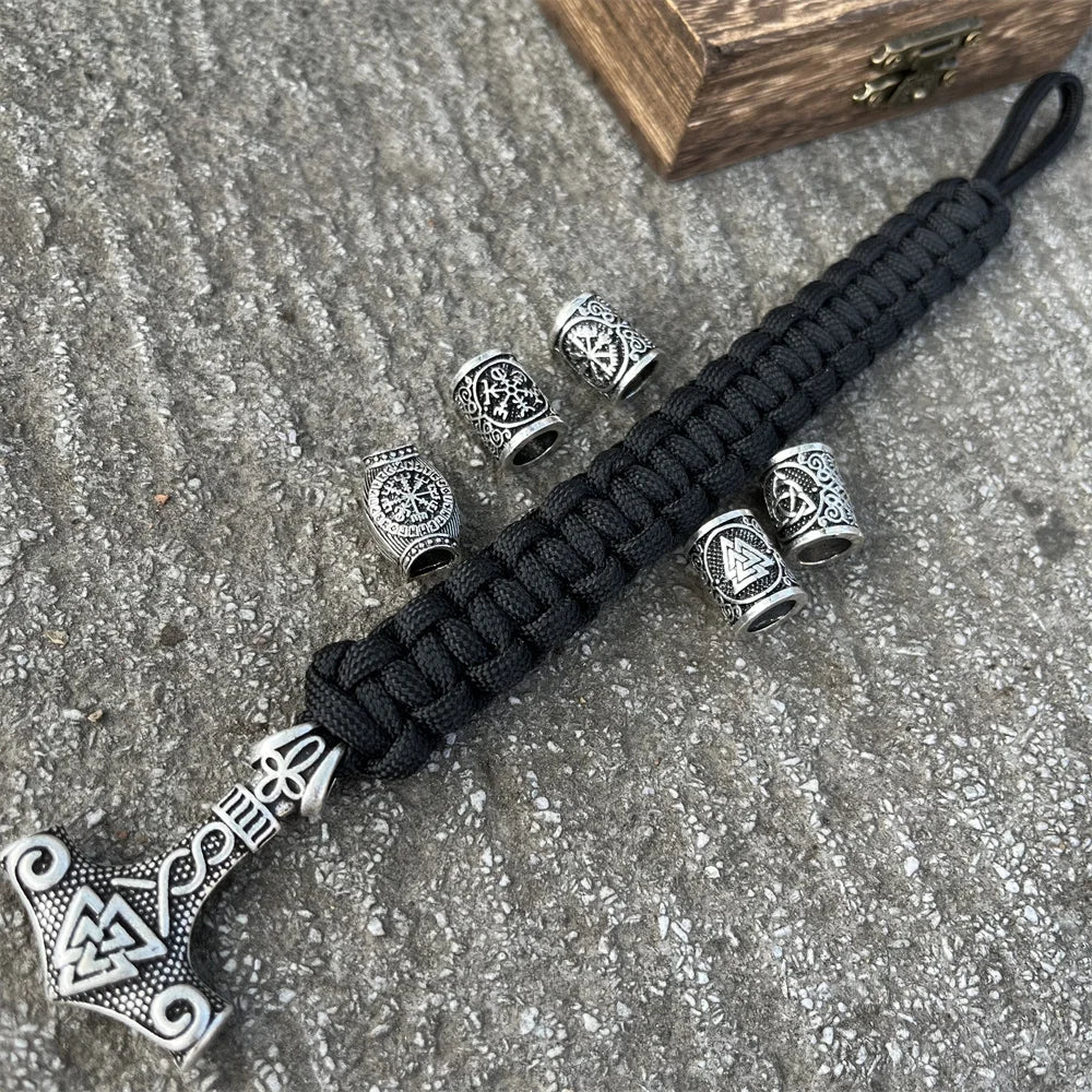 Mjolnir armbånd - Thor Hammer Viking sort