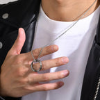 Viking Halskæde Rundt Runisk Vedhæng i Stål 2