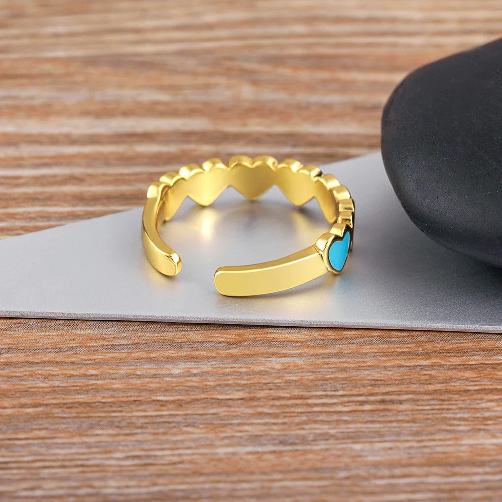 Prsten 6 Srdcí Dámský Zlatý Prsten