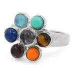 7 Chakra ring i sølvfarve
