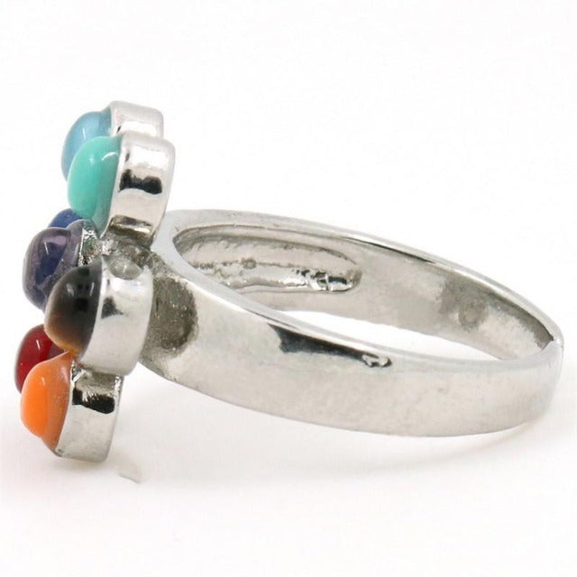 Bague 7 Chakras couleur Argent