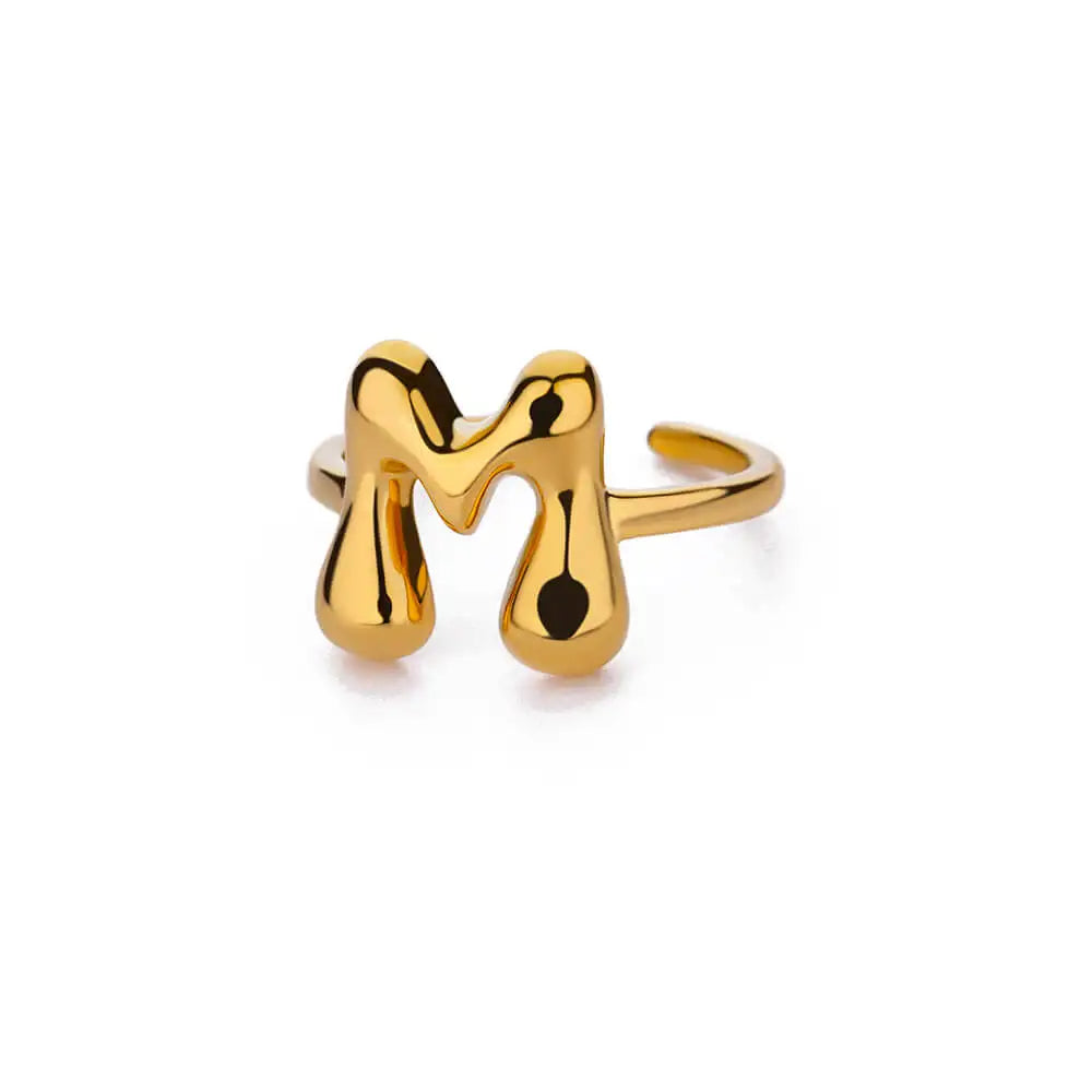 Justerbar personlig ring med initial m