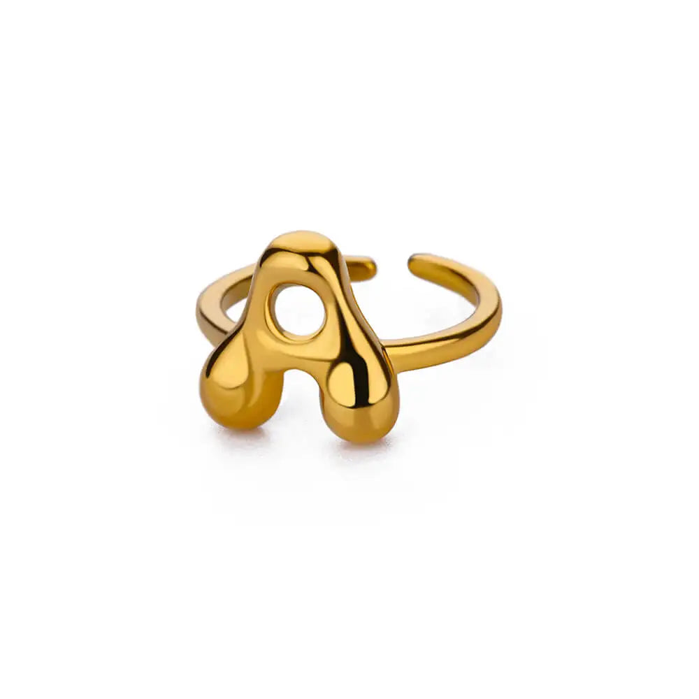 Justerbar personlig ring med initial a