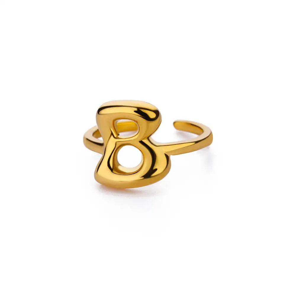 Justerbar personlig ring med initial b