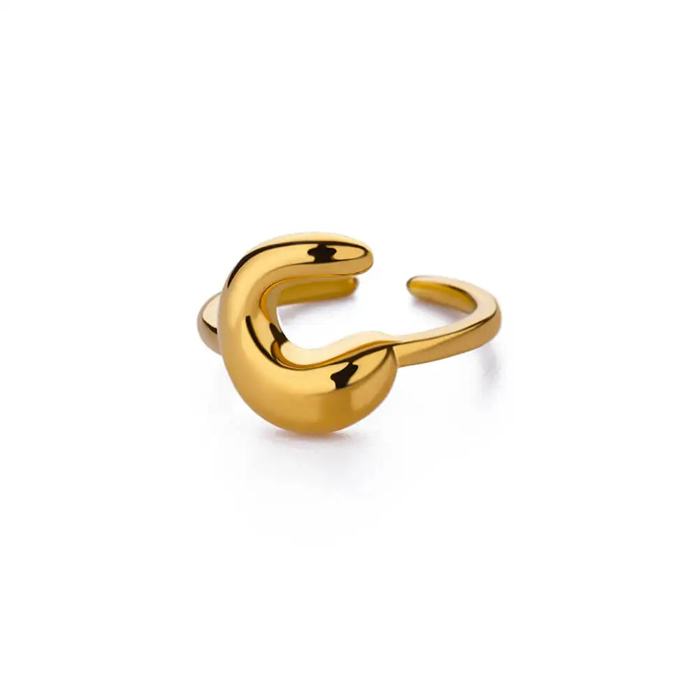 Justerbar personlig ring med initial c