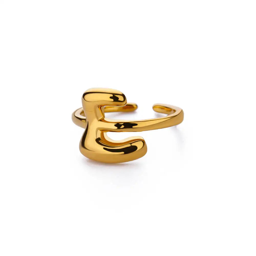 Justerbar personlig ring med initial e