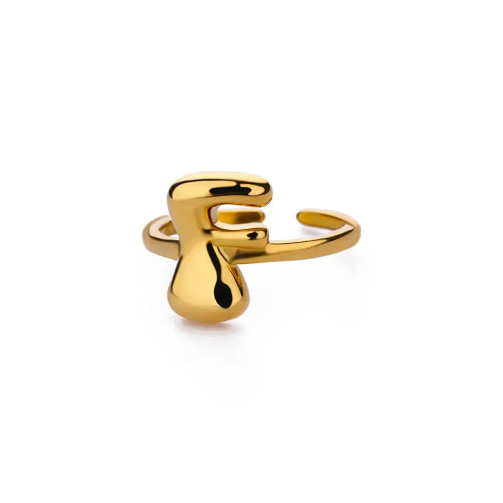 Justerbar personlig ring med initial f