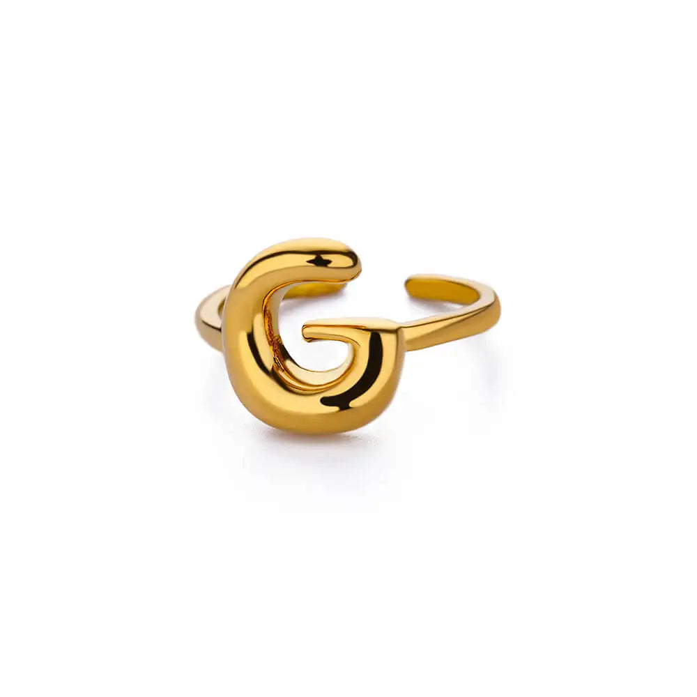 Justerbar personlig ring med initial g