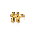 Justerbar personlig ring med initial h