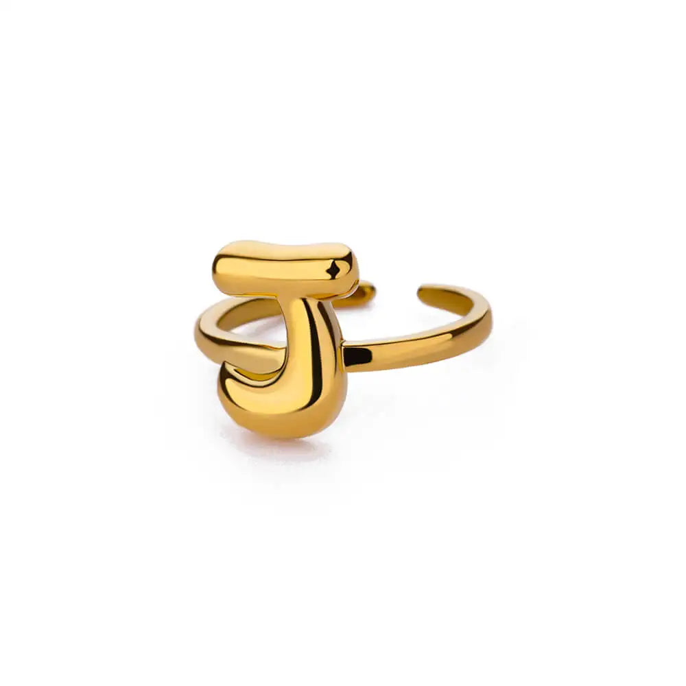 Justerbar personlig ring med initial j