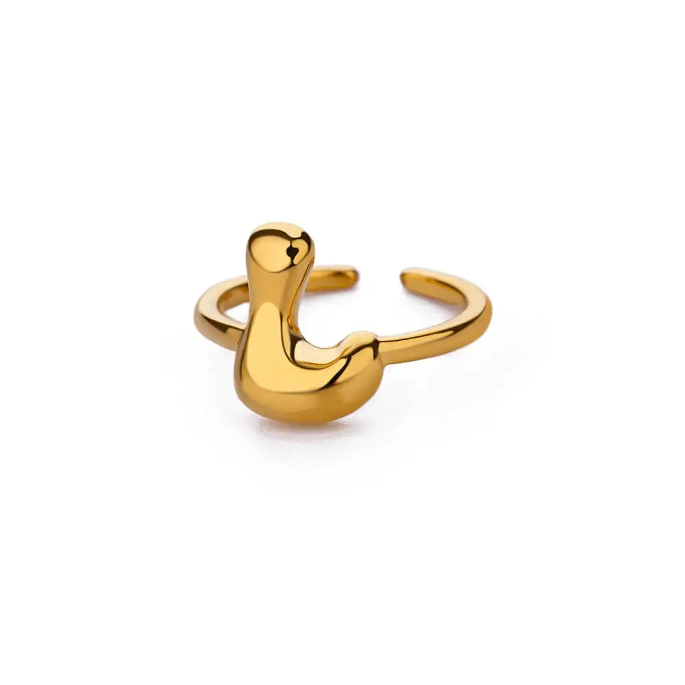 Justerbar personlig ring med initial l
