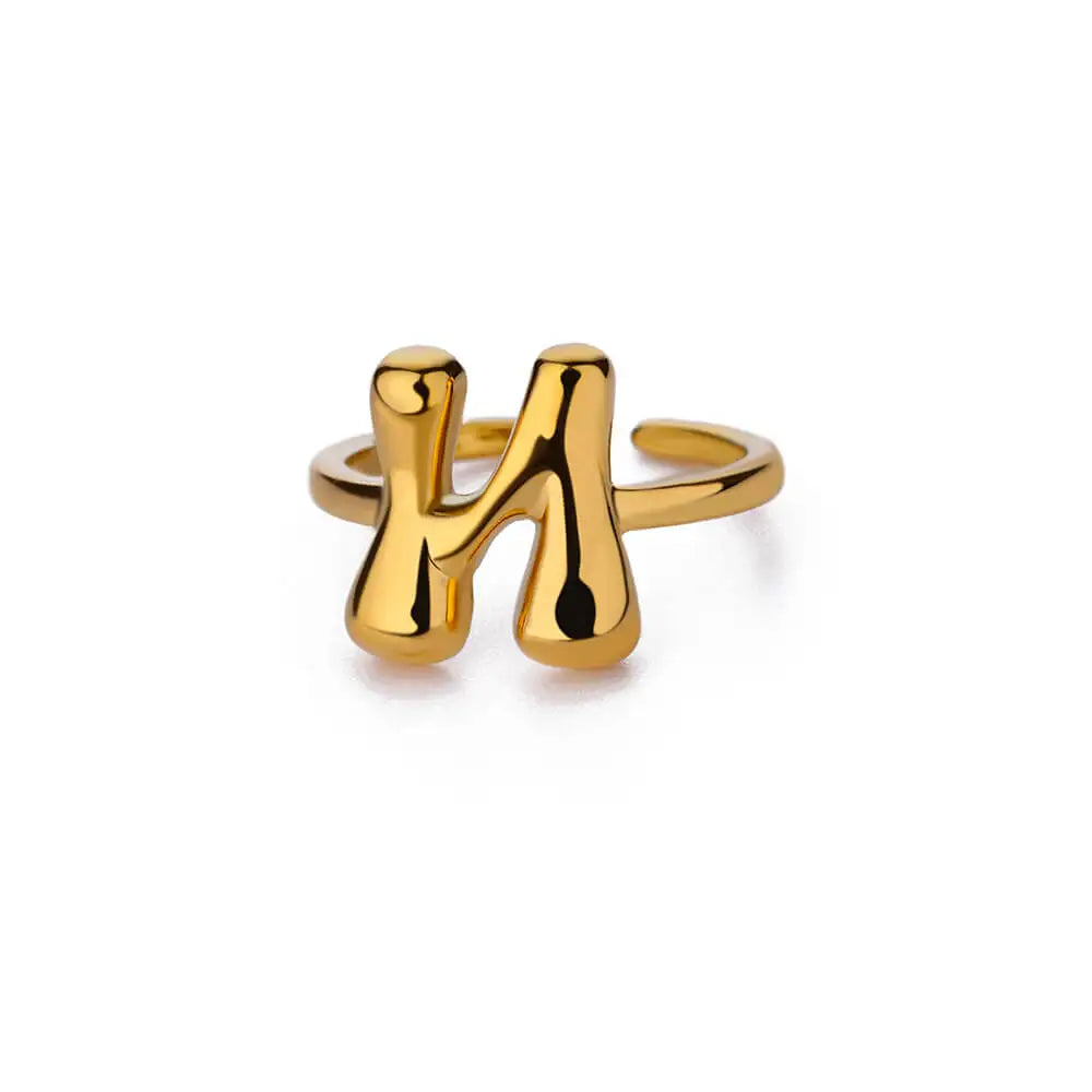 Justerbar personlig ring med initial n