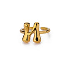 Justerbar personlig ring med initial n