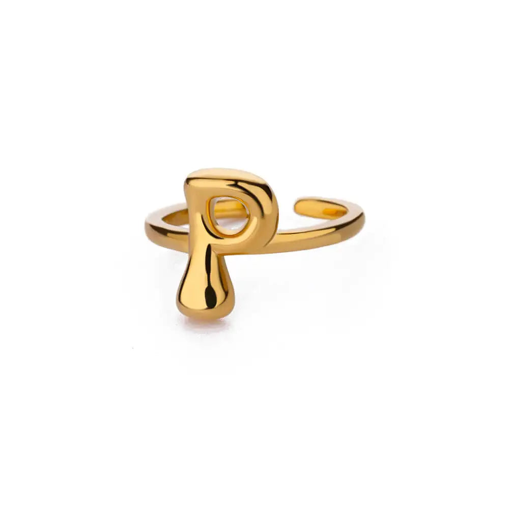 Justerbar personlig ring med initial p
