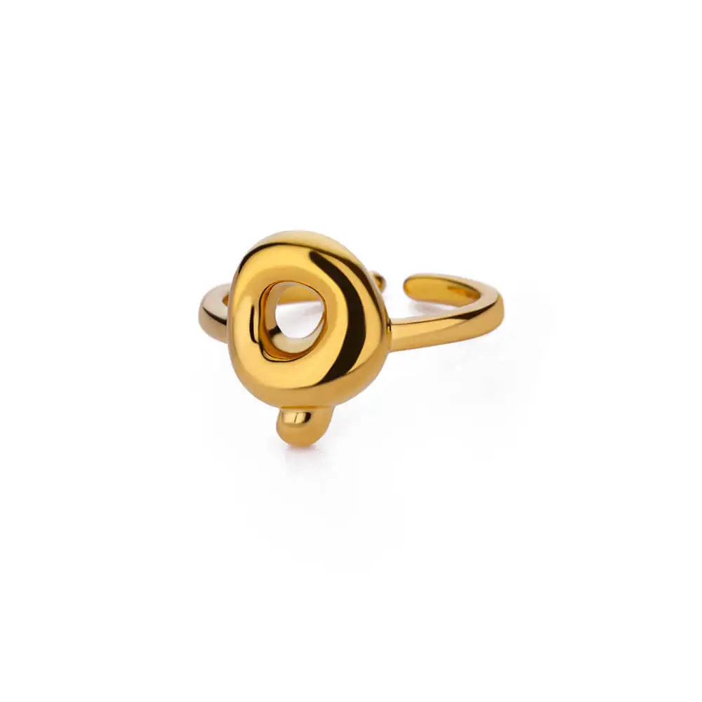 Justerbar personlig ring med initial q