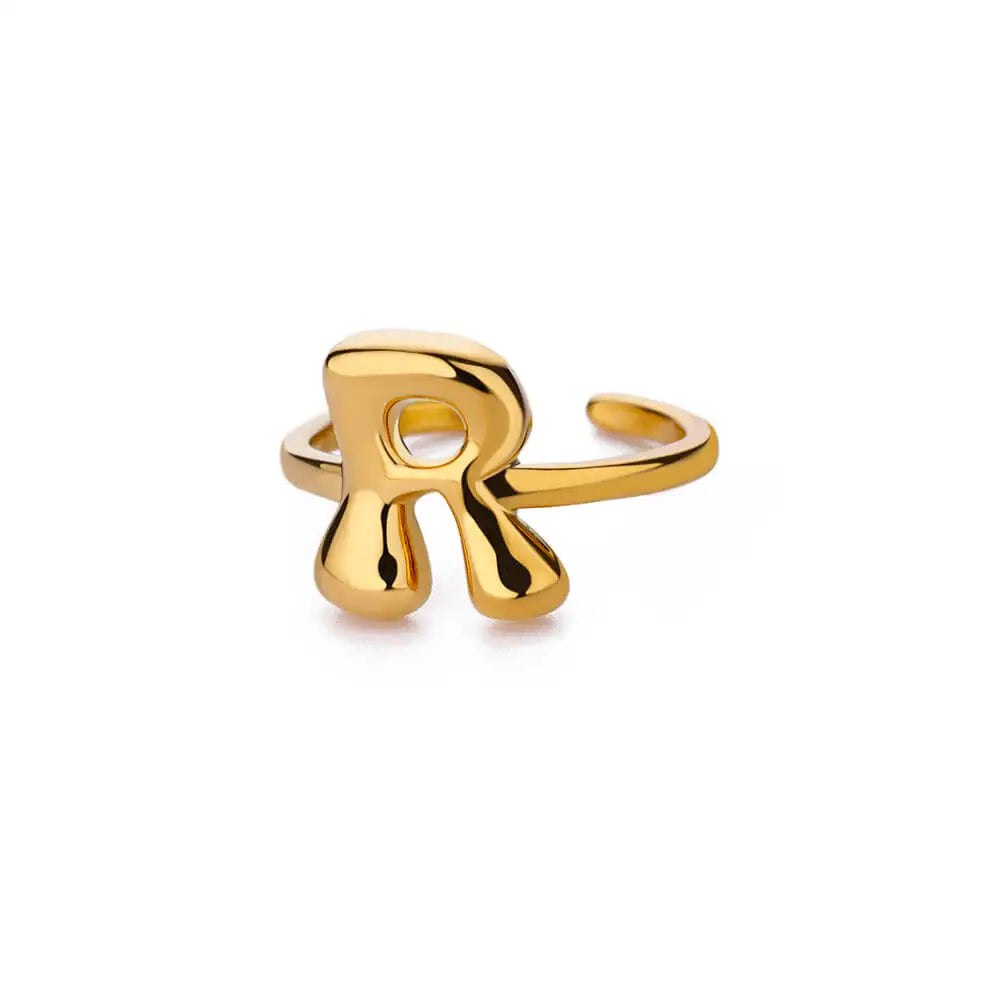 Justerbar personlig ring med initial r