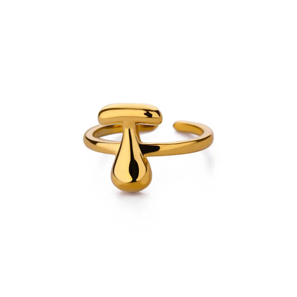 Justerbar personlig ring med initial t