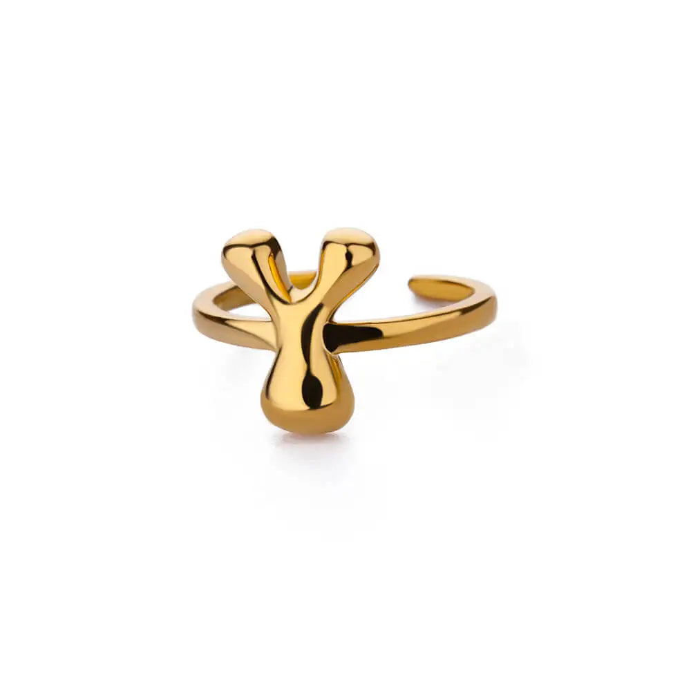 Justerbar personlig ring med initial y