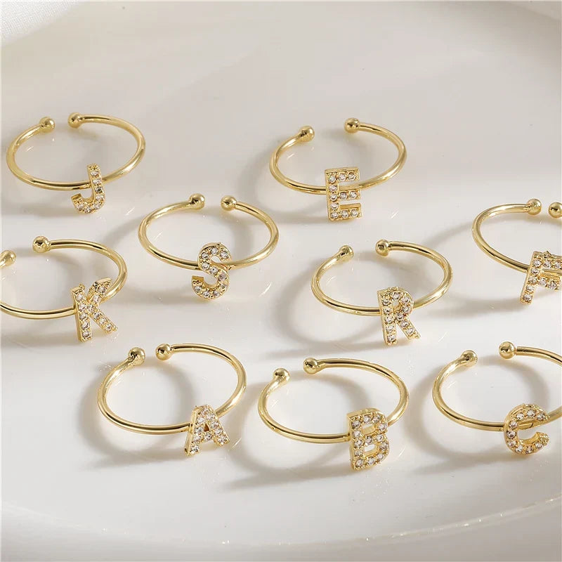 Justerbar personlig ring med initial