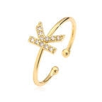 Justerbar personlig ring med initial k