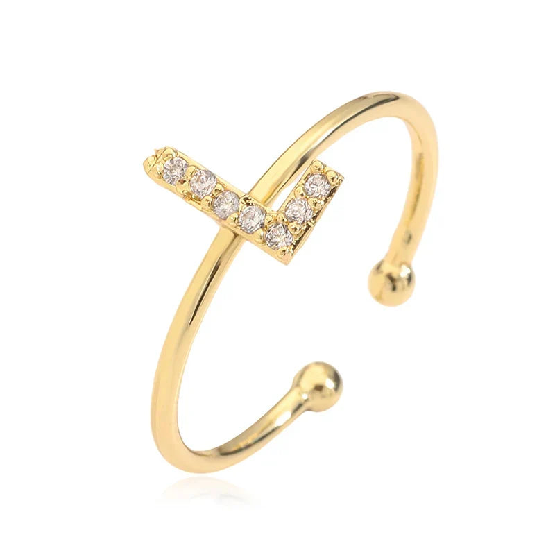 Justerbar personlig ring med initial l
