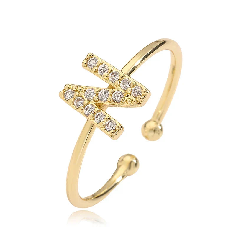 Justerbar personlig ring med initial n