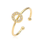 Justerbar personlig ring med initial o