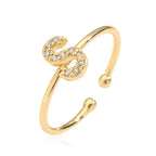 Justerbar personlig ring med initial s