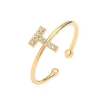 Justerbar personlig ring med initial t