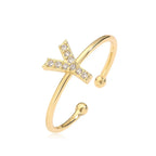 Justerbar personlig ring med initial y
