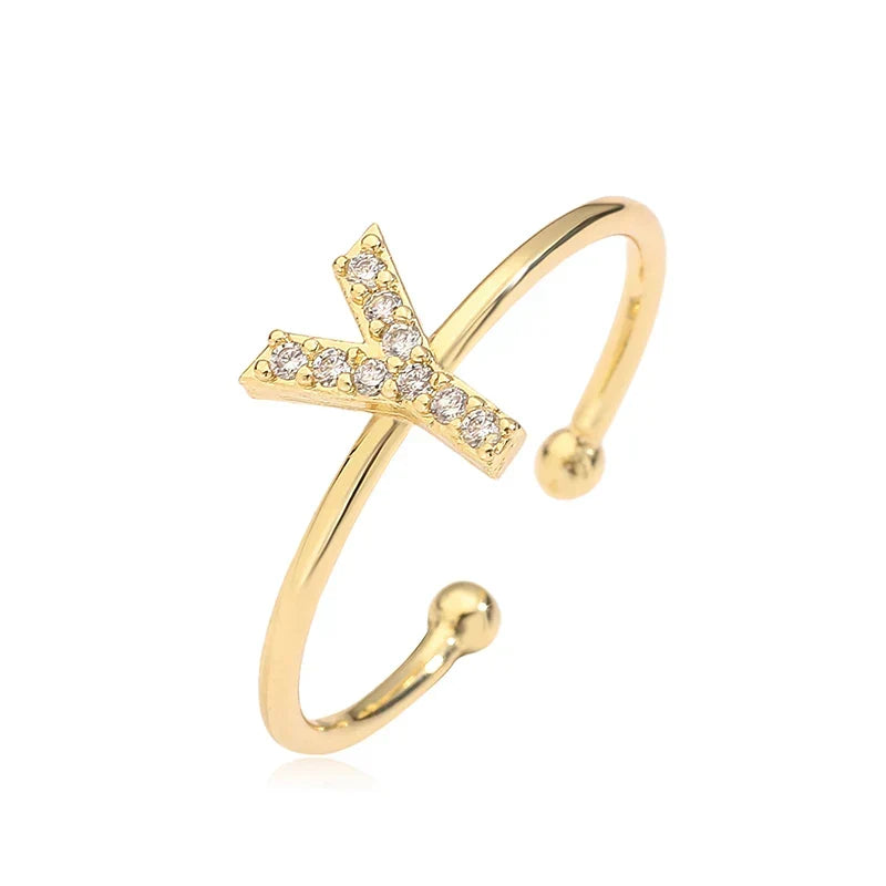 Justerbar personlig ring med initial y