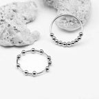 Prsten Antistresový kroužek a otáčející se perly pro muže nebo ženy stříbrný