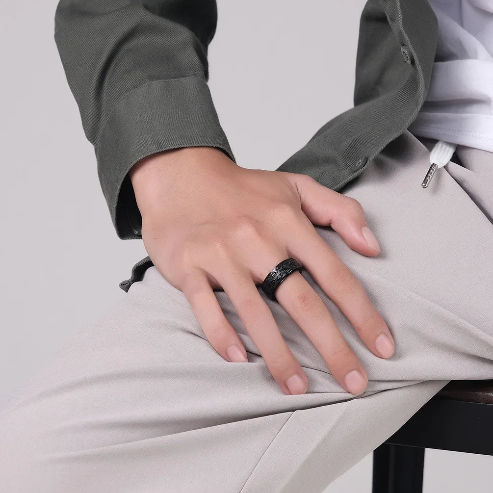 Prsten Antistresový Otáčivý Oko černý