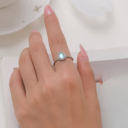 Bague Anneau avec Zircon Pierre de Lune