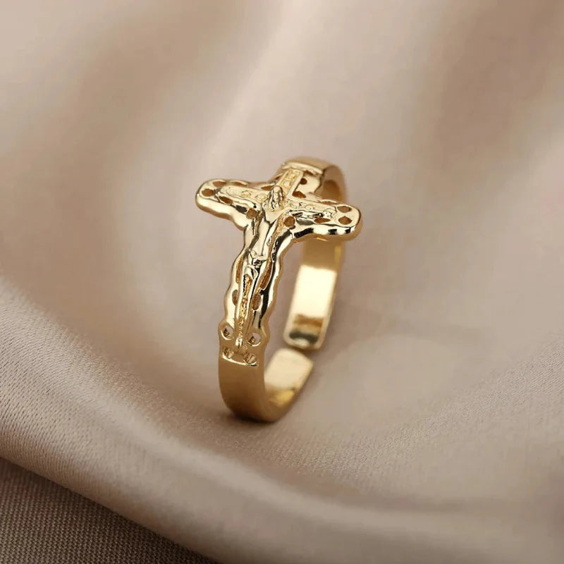 Bague Anneau Chrétienne Jésus pour Femme