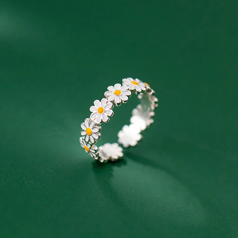 Ring med margueritblomster