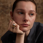 Ring Dråbe Vand Hvid Perle guld