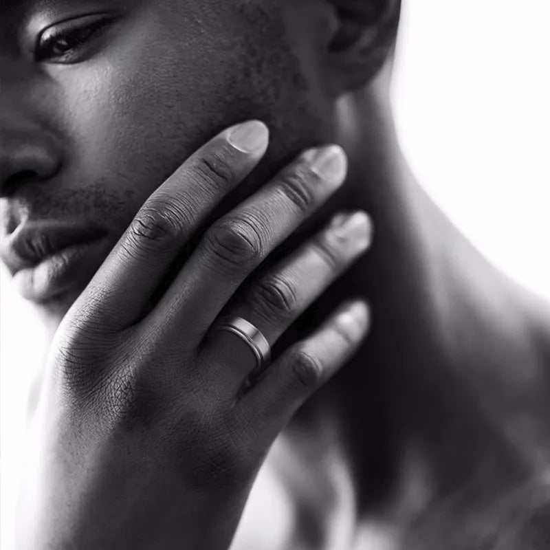 Ring Herre Anti-Stress Drejende sølv