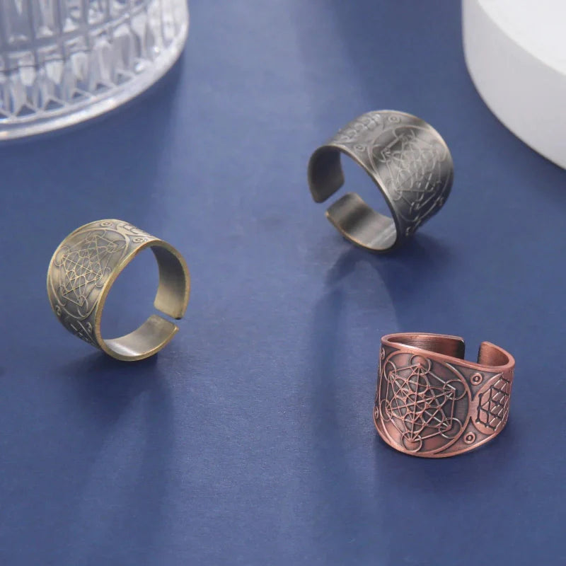 Herre Ring Metatron Kubus rosaguld