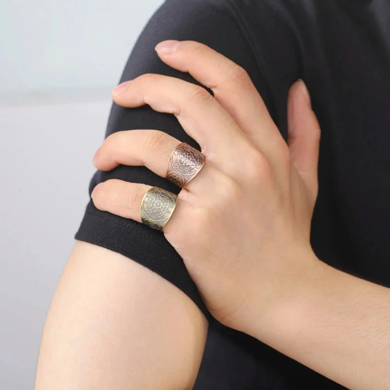 Herre Ring Metatron Kubus guld