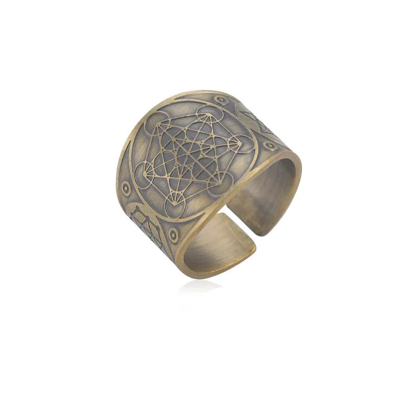 Herre Ring Metatron Kubus guld