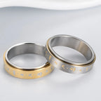 Prsten s vzory pro muže nebo ženy, antistresový otáčivý zlatý