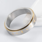 Prsten s vzory pro muže nebo ženy, antistresový otáčivý stříbrný