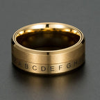 Ring med bokstaver, anti-stress roterende gull