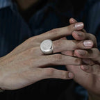 Prsten Černý Krychle Metatron stříbrný