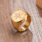 Prsten Černý Krychle Metatron zlatý