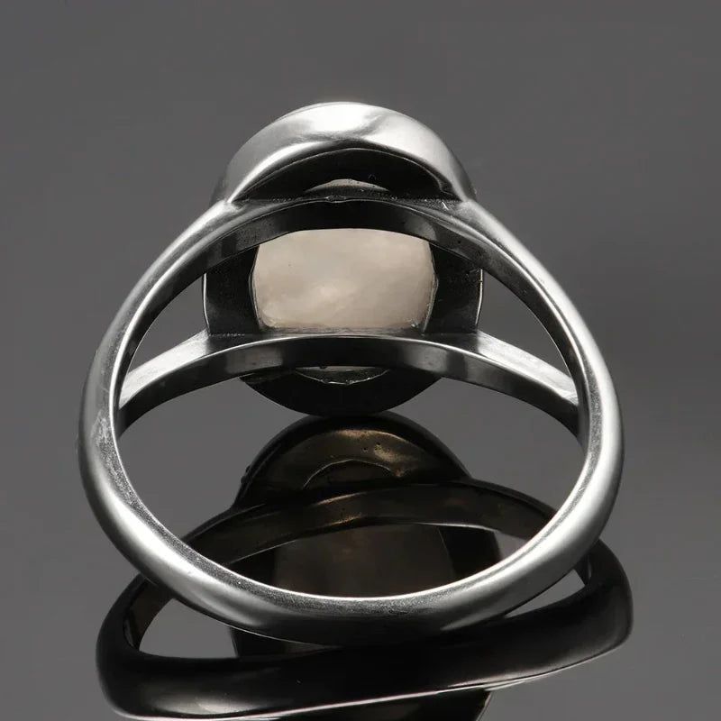 Oval ring kvinne månestein