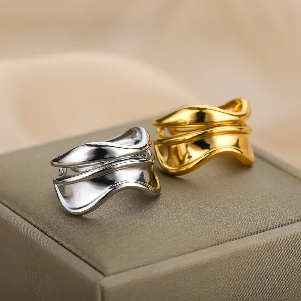 Bague Anneau de Style Goutte d'Eau argent