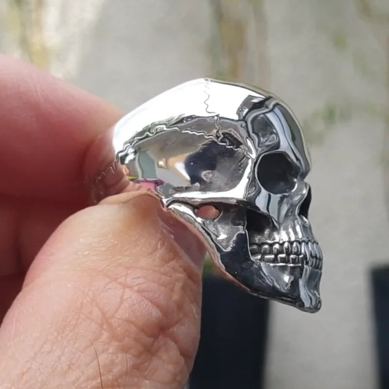 Bague Anneau Tête de Mort Gothique