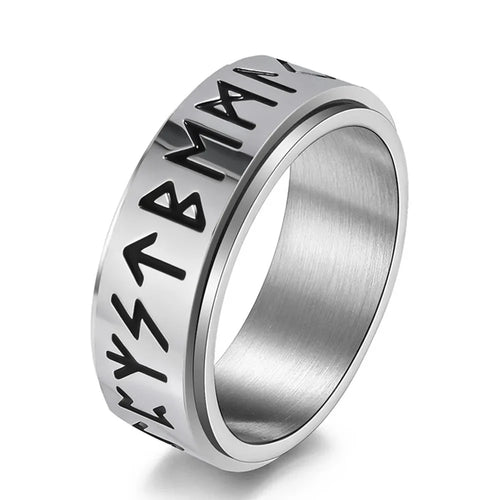 Viking Ring for Menn Anti-Stress Roterende Sølv